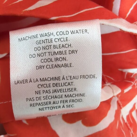 Whit Two Anthro Women"s Dress Small Red Banana Leaf Off Shoulder Smocked Poplin - Picture 2 of 10